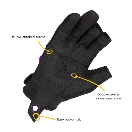 DTY Ladies SlimFit Rigger Fingerless Glove